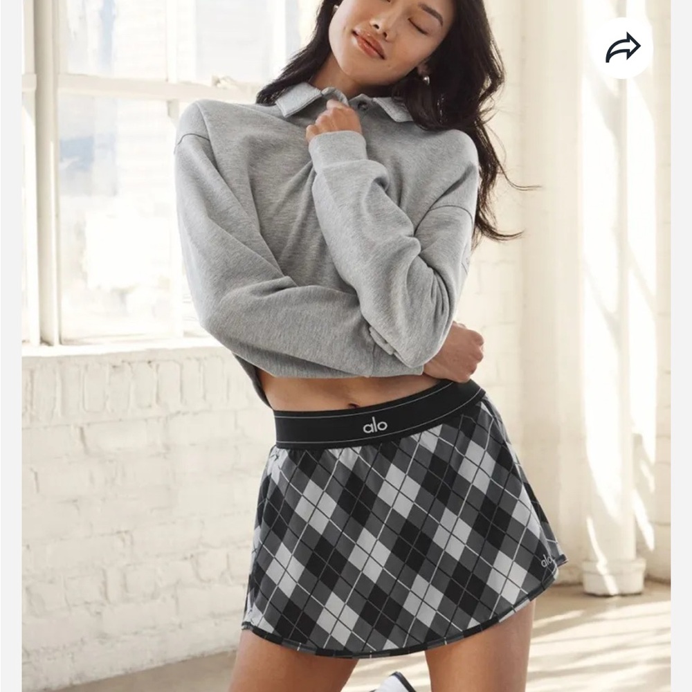 ALO Yoga Black and White Argyle Match Point